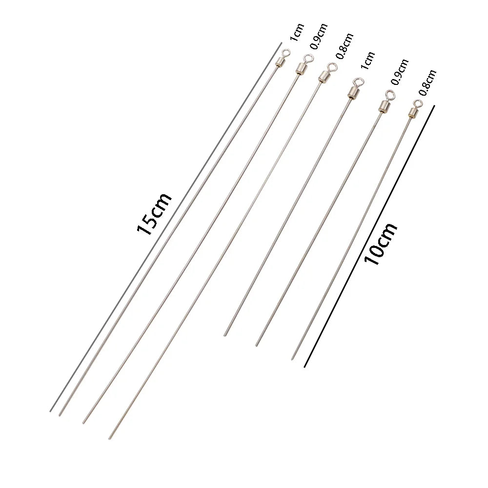 Hard Steel Wire Long Pole Fishing Swivel Stainless Steel Barrel Rolling Connector Fishing Accessories Tackle