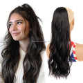 New Arrival Synthetic Hair Drawstring Ponytails Long Wavy Black Color Natural Ponytail Hair Extensions Woman's Hairpieces