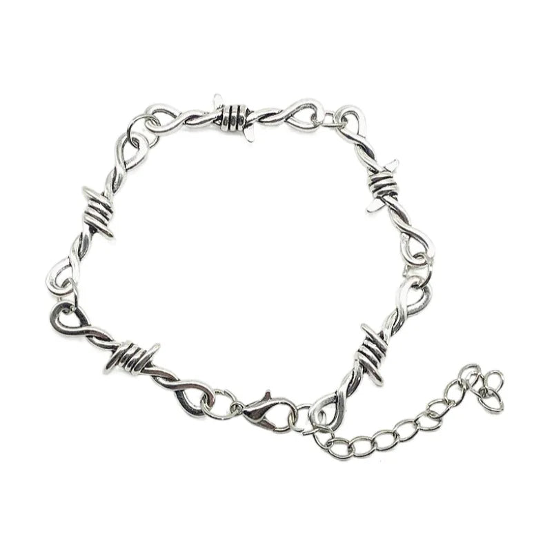 Small Wire Brambles Iron Unisex Choker Bracelet Women Hip-hop Gothic Punk Style Barbed Wire Little Thorns Bracelet Choker Gifts