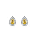 Light Luxury Classic 925 Sterling Silver Yellow Zircon Water Drop Earrings for Girl Women Exquisite Fine Jewelry Gift