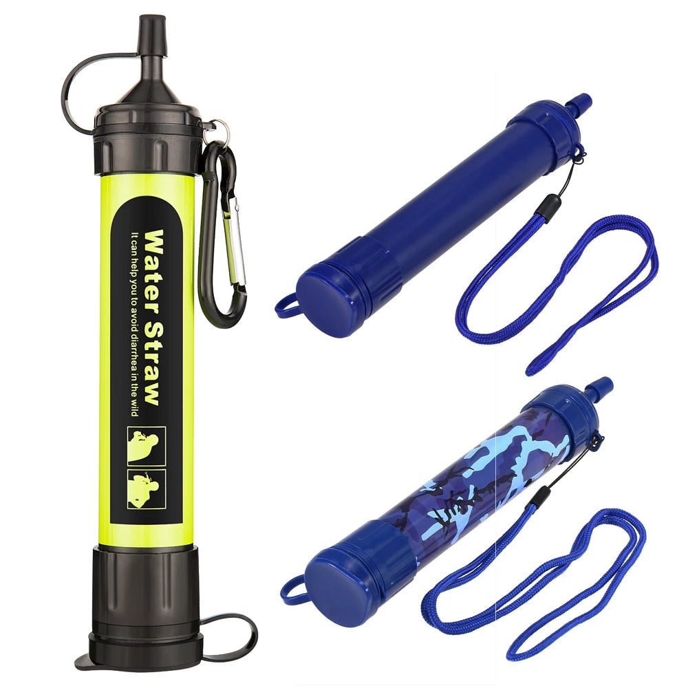 Outdoor Camping Hiking Water Filter Straw Portable Filtration System Purifier Emergency Preparedness
