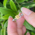 Traditional Jewelry Real 18k / 18ct Solid Gold Dainty Ring Guangzhou Natural Yellow Diamond Classic Ring