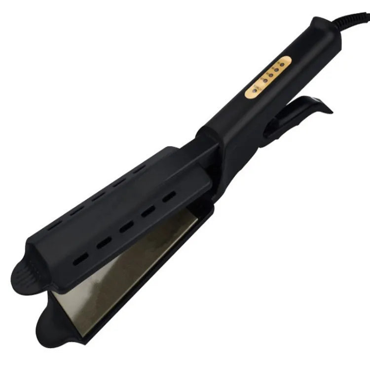 Professional Ionic Flat Iron Adjustable Temperature Hot Comb Straightener Wide Ceramic Plate Electric Steam Hair Straightener