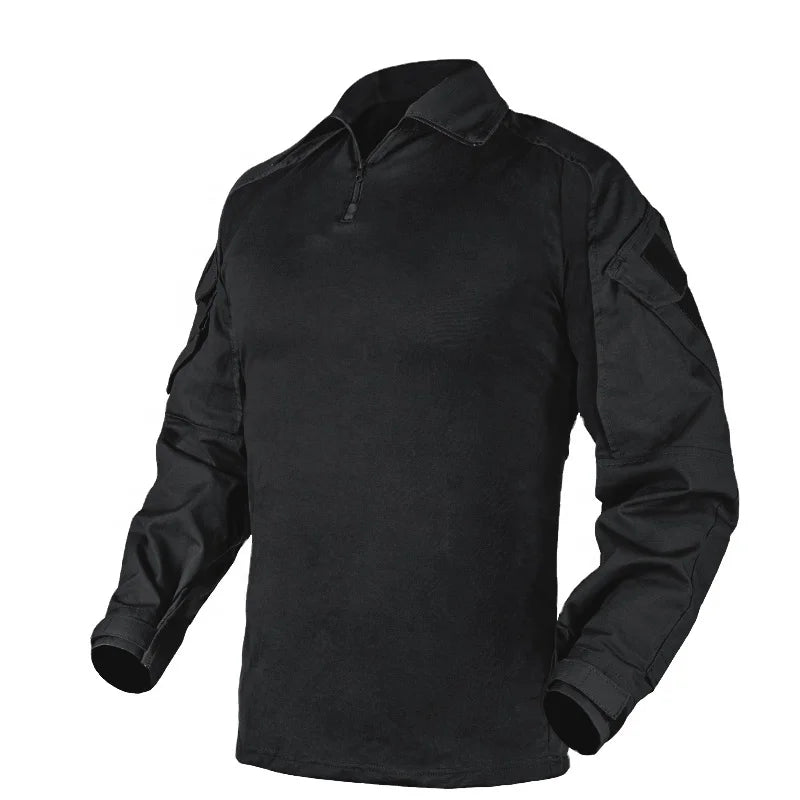 IDOGEAR Men Rapid Assault Camo Tactical Top Long Sleeve Shirt Combat Clothing G3 Combat Shirts with Elbow Pads