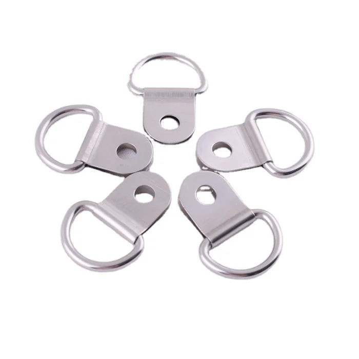 Custom Made Stainless Steel 304 Metal Picture Hanger Hook with D Ring Photo Frame Hook Hanger