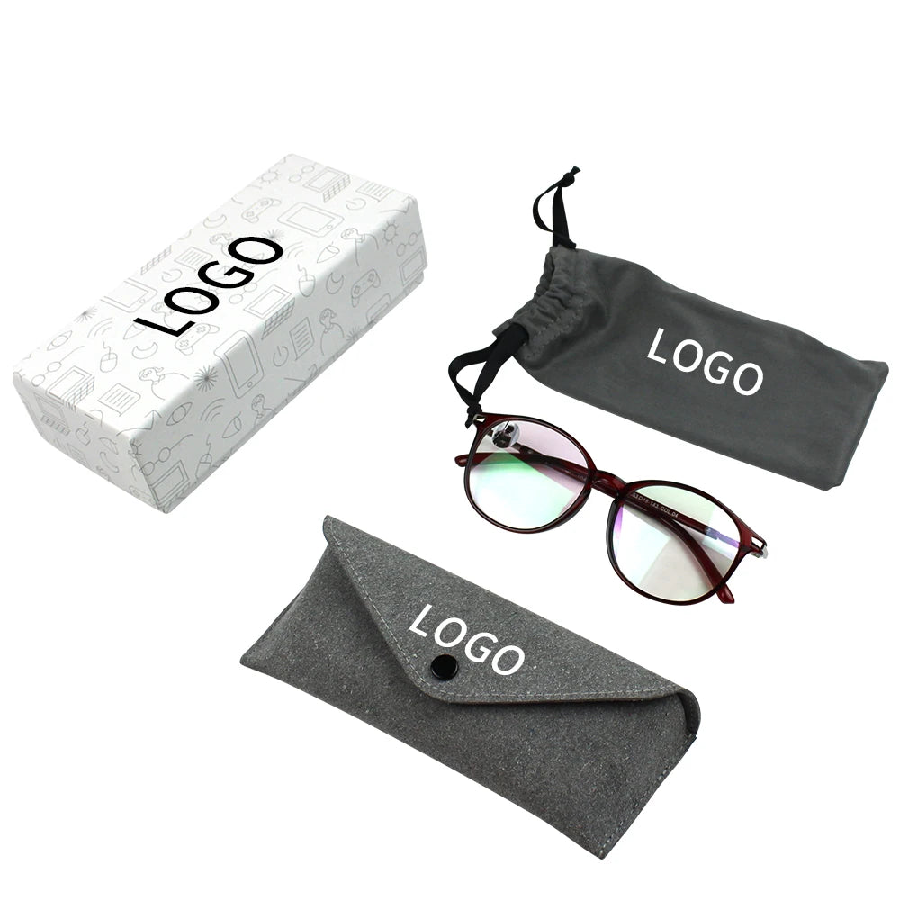 Eco-friendly Microfiber Sunglass Pouch Bag Storage PU Eyeglasses Packing Box Eyewear Paper Package Set Accessories Glasses Case