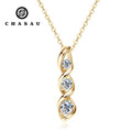 Daily Jewelry Gift 925 Silver 4.5mm&3.5mm&3mm D Color Moissanite 3 Stone Infinity Pendant Necklace for Women