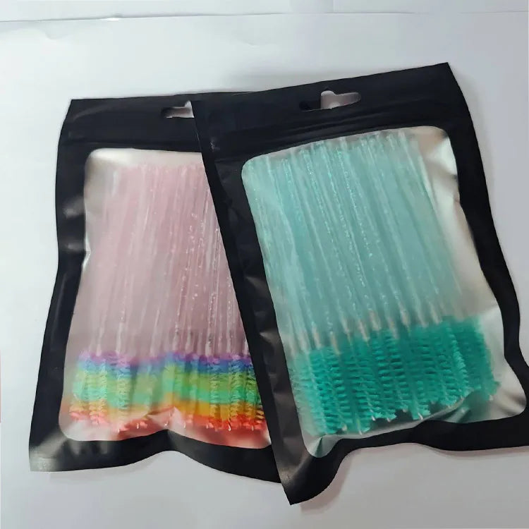 Private Label 50pcs Colorful Spoolies Disposable Spiral Makeup Lash Cleansing Eyelash Mascara Wands Brush Lashes Extensions