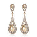 Color Design Wholesale Fashion Fine Jewelry Crystal Big Rhinestone Drop Earrings for Women Gold Plated Stud Earrings