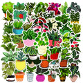 New 50Pcs VSCO Potted Plant Fresh Green Leaves Decorative Stickers for Wall Book Vinyl Greenery Sticker