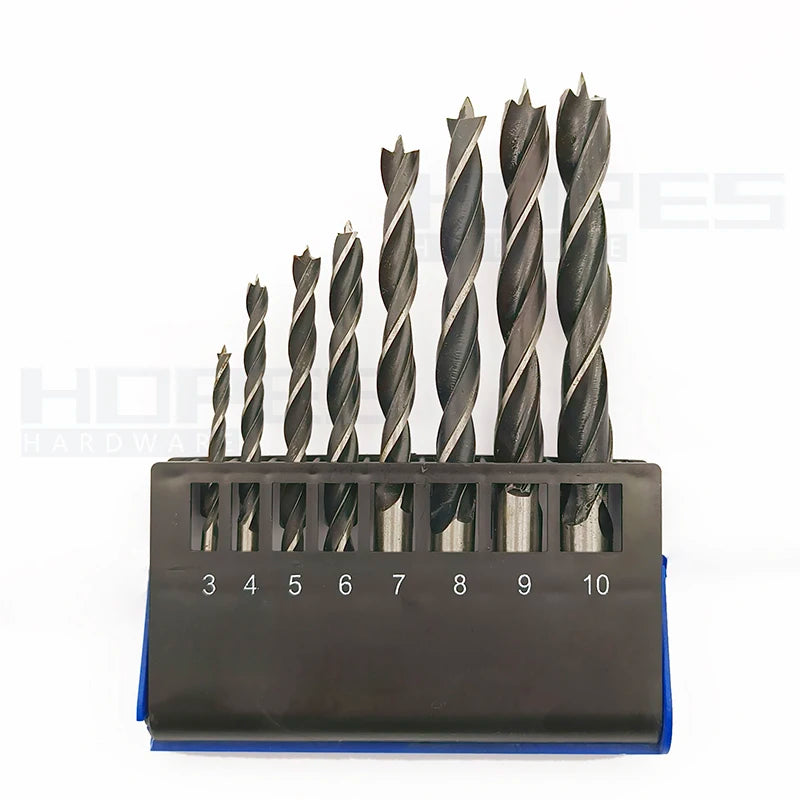 8pcs Kit Wood Brad Points Drill Bits with Diameter 3 4 5 6 7 8 9 10mm for Carpenter Woodworking Drilling Hole Tools
