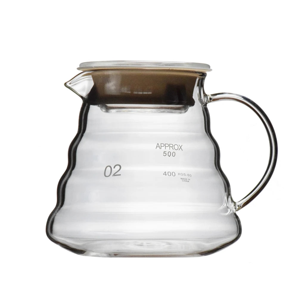 Glass Coffee Pot Cloud Shaped Coffee Server Pour Over Set Coffee Filter Kettle Reusable Heat Resistant Teapot 600ml