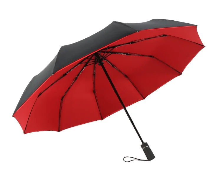 Auto Umbrella Automatic Two-Layer Folding Umbrella Fiberglass Frame Minimalist Design Nylon Material Plastic 105cm Open Diameter