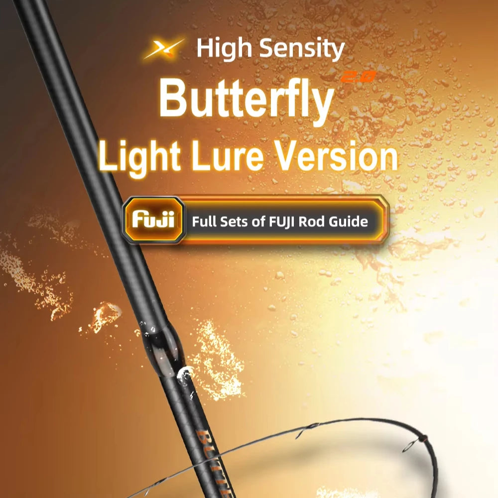 HISTAR Butterfly II 1.5-1.8m Fast Action Long Cast 1 Sec Handle Crossline Carbon Tape Ultra Light Hard Fishing Lake/Stream/River