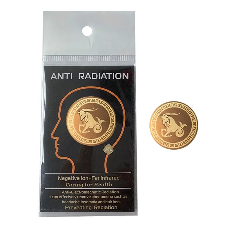 24k Metal Anti Radiation Sticker WiFi 5G EMF Blocker Neutralize Protection Anti Radiation Quantum Shield Mobile Phone Sticker
