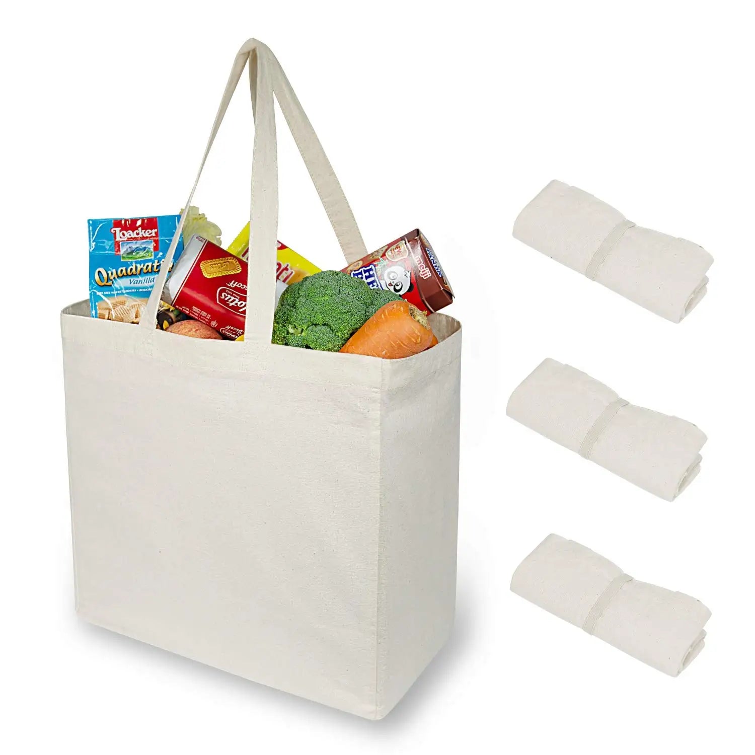 Custom Wholesale Natural White and Black Calico Cotton Canvas Tote Bag with Company Logo Promotional Canvas Bags Custom Print