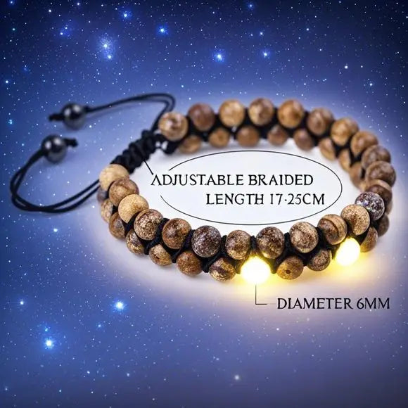 Handmade Natural Healing Picture Gem Stone Crystal Beads 6mm Beaded 2 Rows Bracelet Men Women Jewelry Accessories
