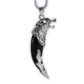 Wholesale Vintage Wolf Tooth Skull Pendant Necklace Stainless Steel With White and Black Resin for Men's Fashion Jewelry
