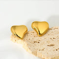 Vintage Style Stainless Steel 18K Gold Plated Mini Love Heart Stud Earrings New Statement Jewelry for Party