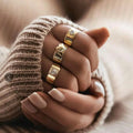 Fenny 18K Gold Plated Wholesale Simple Cute Cubic Love Heart Crystal Stainless Steel Finger Ring Trendy for Women