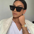 Trendy Colorful Big square Sunglasses Women Personalized Cat Eye Sunglasses