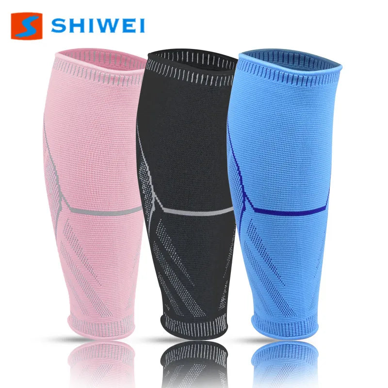 SHIWEI 2120# Elastic Custom Shin Splint Gym Compression Calf Sleeves