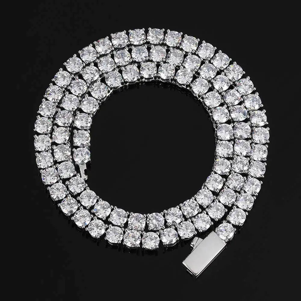 Iced Classic Hip Hop Micro Zircon Tennis Chain Necklace Genuine Gold Plated Accessory for Gift