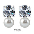 Wholesale Luxury 925 Sterling Silver Accessories Earrings 5a Zircon Stud Shell Pearl Earrings Jewelry Women