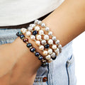 Women Customized Jewelry Luxurious Elegant Retro Grey Black White Pearl Jewelry Multicolor Irregular Freshwater Pearl Bracelet