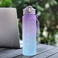 OEM ODM Custom Large Leak-Proof Plastic Water Bottle Time Mark Direct Drinking Gym Camping Kettle Adults Fitness Outdoor Sports