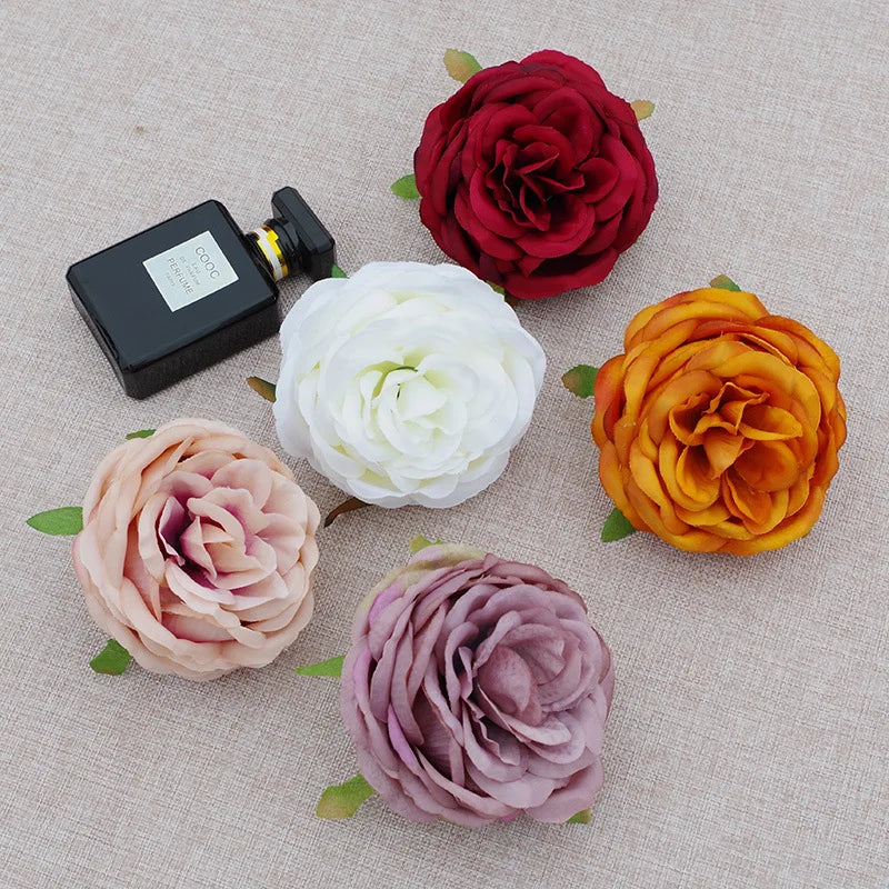 AF3507 Wholesale 9cm Phoenix Rose Head Artificial Silk Flower Real Touch Wedding Decoration Flower Artificial Flowers Wall