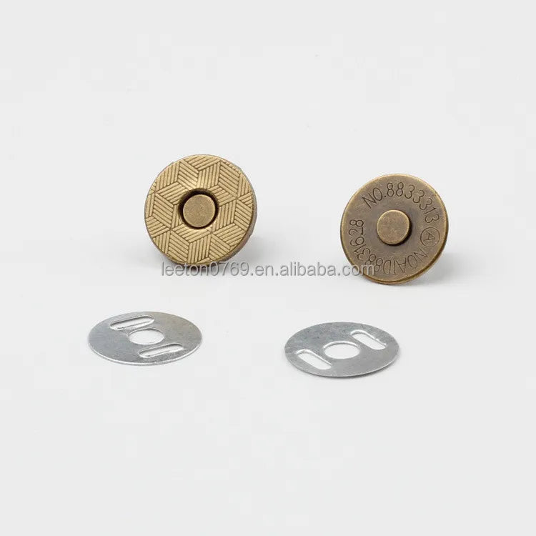 Stock Supply 5 Colors 10 X 2mm Ultrathin and Strong Brass Magetic Button Clasp for Bags