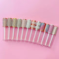 L-Zhuang Stock MOQ 100pieces Customize 6ml White Pink Pearl Metallic Rose Gold Silver Empty Lip Gloss Tube With Wands