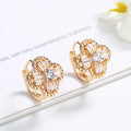 Wholesale Jewelri Factory Shop Flower Floral Blossom Dainty Hugging Duping Hoop Earrings Ear Piercing Jewelry 18K Gold Plated
