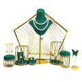 Luxury Green Multistyle Delicate Bird Cage Pendant Earrings Necklace Metal Jewelry Showcase Display Stands