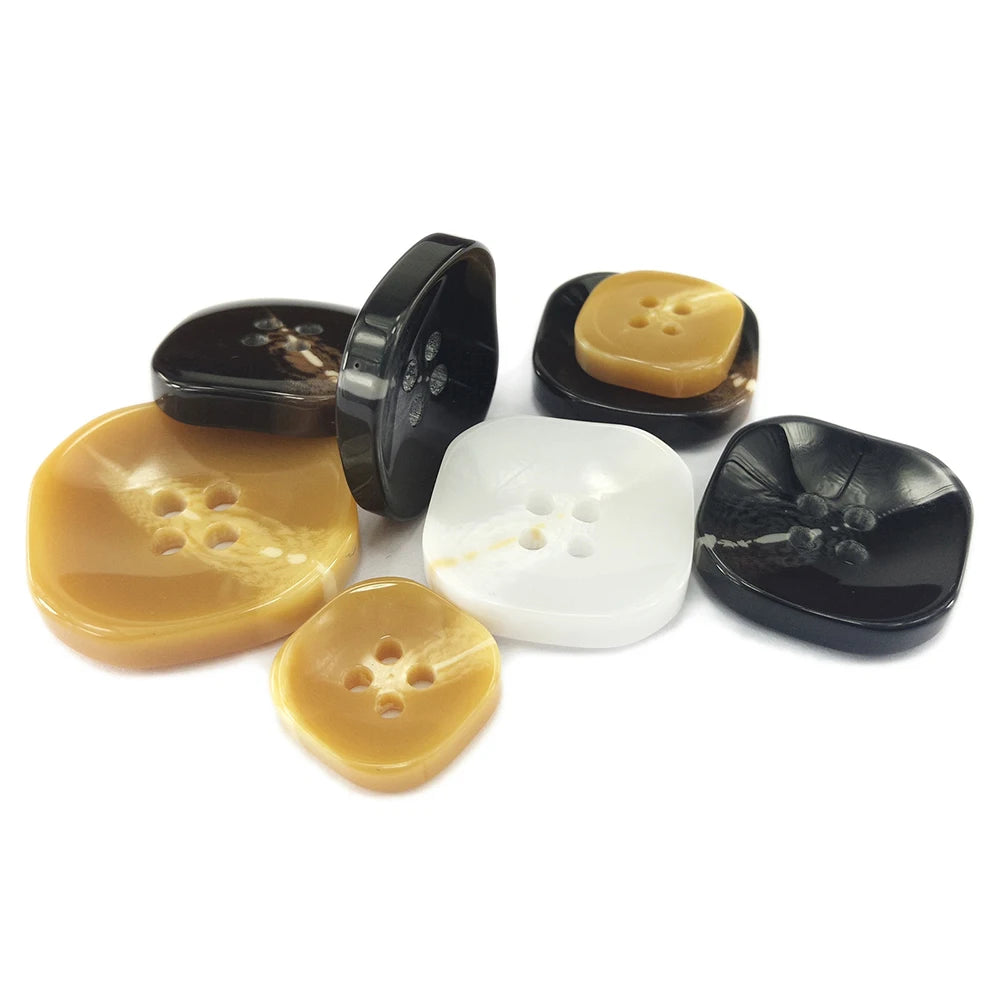 Deepeel CN095 18-30mm DIY Sewing Suit Garment Accessories Shirt Decoration Square 4-Holes Resin Button