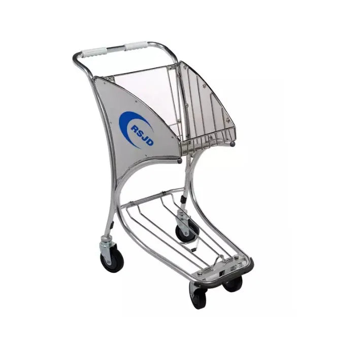 4 Casters Steel Duty Free Airside Airport Shopping Cart Trolley