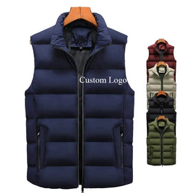 Men's Casual Winter Warm Quilted Gilet Water-Resistant Sleeveless Outwear Zipper up Thicken Jackets Lightweight Down Puffer Vest