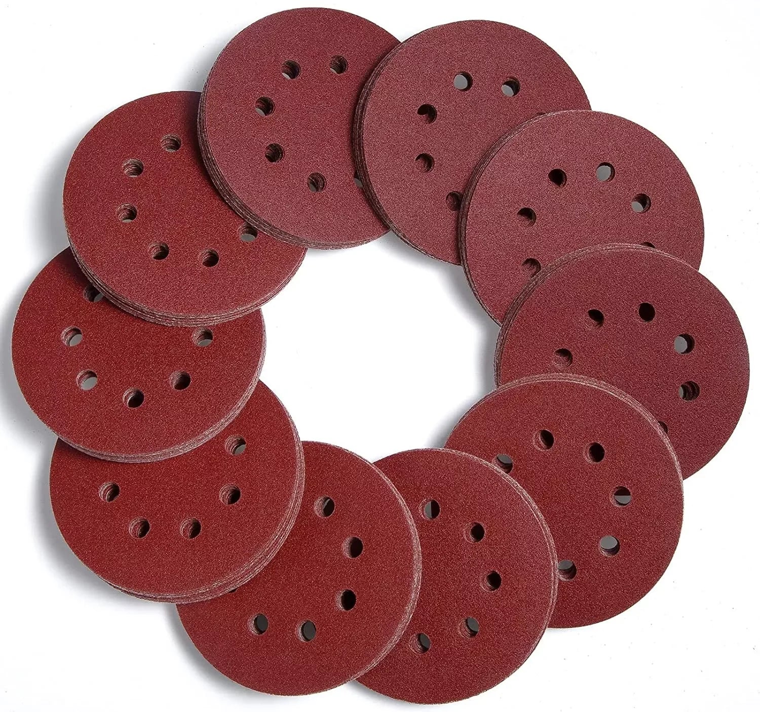 5-Inch Sanding Discs with 40 60 80 120 180 Grit Hook Loop 8-Hole Orbital Sander Paper Abrasive Tools Category