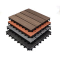 Durable Waterproof Square Brushed WPC Wood Plastic Composite Decking Interlocking Outdoor Garage Floor Tiles