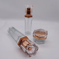 Low MOQ 20g 30g 50g 20ml 30ml 50ml 120ml Gold Rose Gold Glass Cosmetic Jars Luxury Skincare Packaging Set