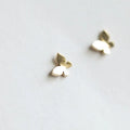 18K Gold Plated Earrings Women Tiny Butterfly Earrings Polished Small Earrings