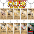 40 Designs Fashion Anime One Side Printing One Pieces Zoro Nica Gear 5 Luffy Wanted Metal Keychains Accessories NeckLace Tag