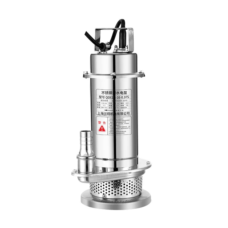 370W 220V Industrial Stainless Steel Submersible Chemical Pump Clarified Water Three Options