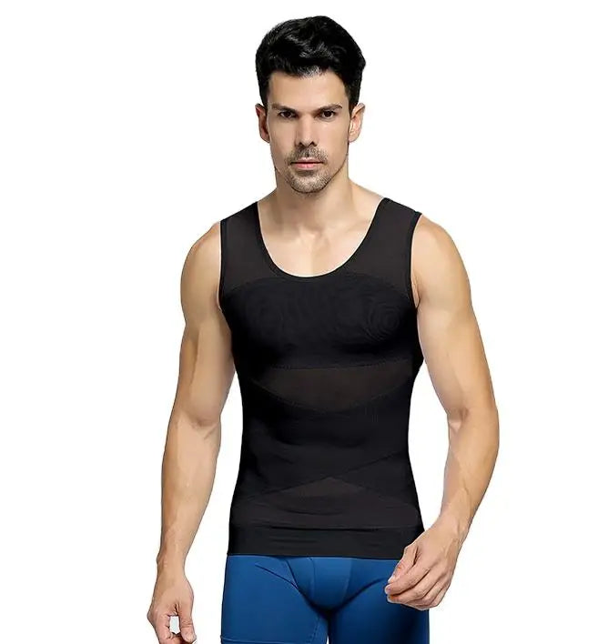 New Men's Waist Tightening Chest Expanding and Back Lifting Lightweight and Thin Mesh Breathable Shapewear for Shaping the Body