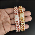 18K Gold Plated Micro Inlaid Cubic Zircon CZ Cuban Chain Ankle Bracelet Hip Hop Iced Out Diamond Miami Cuban Chain Cuban Anklet