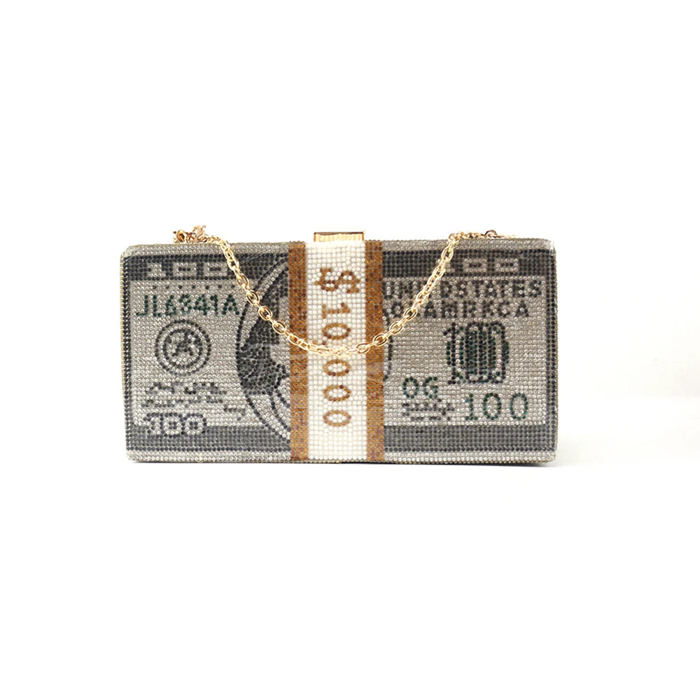 Luxury Evening Bag for Women Handbags and Purse Matching Rhinestone Shiny Crystal Money Bag