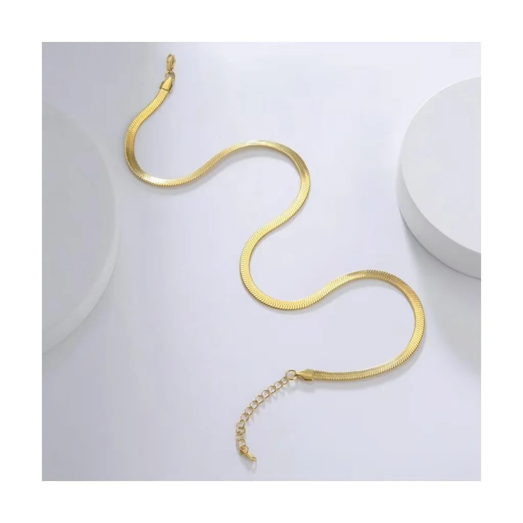 Hot Selling 2-4MM Herringbone Chain Necklace Stainless Steel Minimalist Snake Chain Necklace Chocker Layering Jewelry