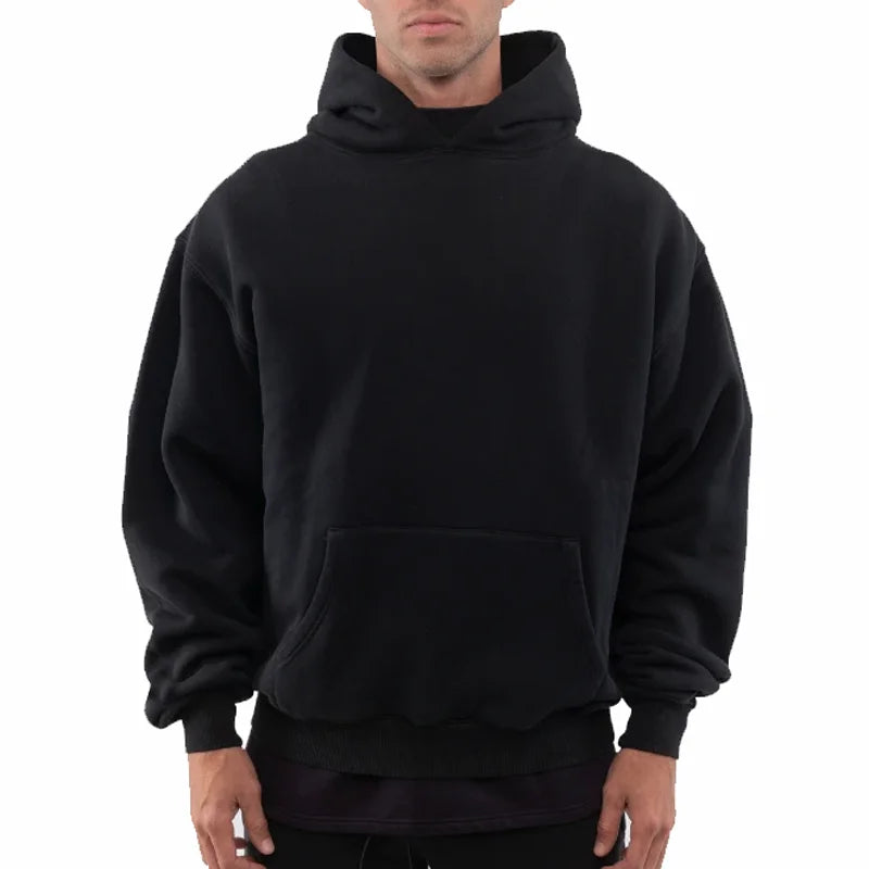 Men's Hoodies Cotton Heavyweight Oversized Streetwear Blank Pullover Sweatshirt Hoodies Hoody Men