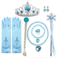 Princess Dress up Children Crown Magic Wand Gloves Necklace Earring Girl Elsa Dress Crown Gloves Magic Wand Accessories CWNS-001
